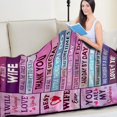 thumbnail image 5 of Gift for Wife, I Love You Gifts for Her, Wife Birthday Gift Ideas, for Women, Wife Blanket, Wife Gifts from Husband for Christmas/Valentines Day, 50" x60, 5 of 5