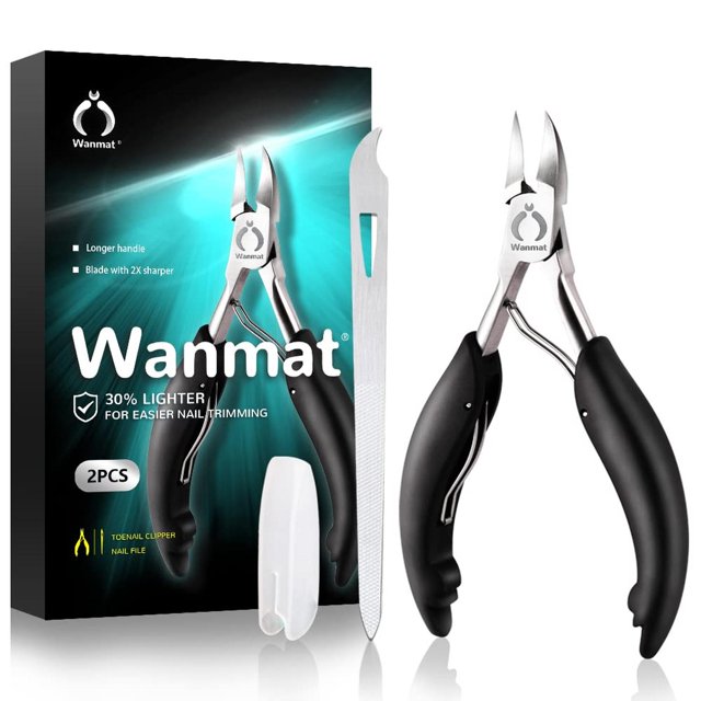 Cortaúñas Wanmat Acero Inoxidable para Uñas Encarnadas o Gruesas Mango Suave para Ancianos