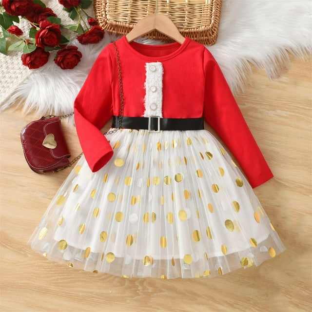 LOVZFMLL Robe Princesse à Manches Longues et Col Rond en Macramé Couleur Unie pour Filles