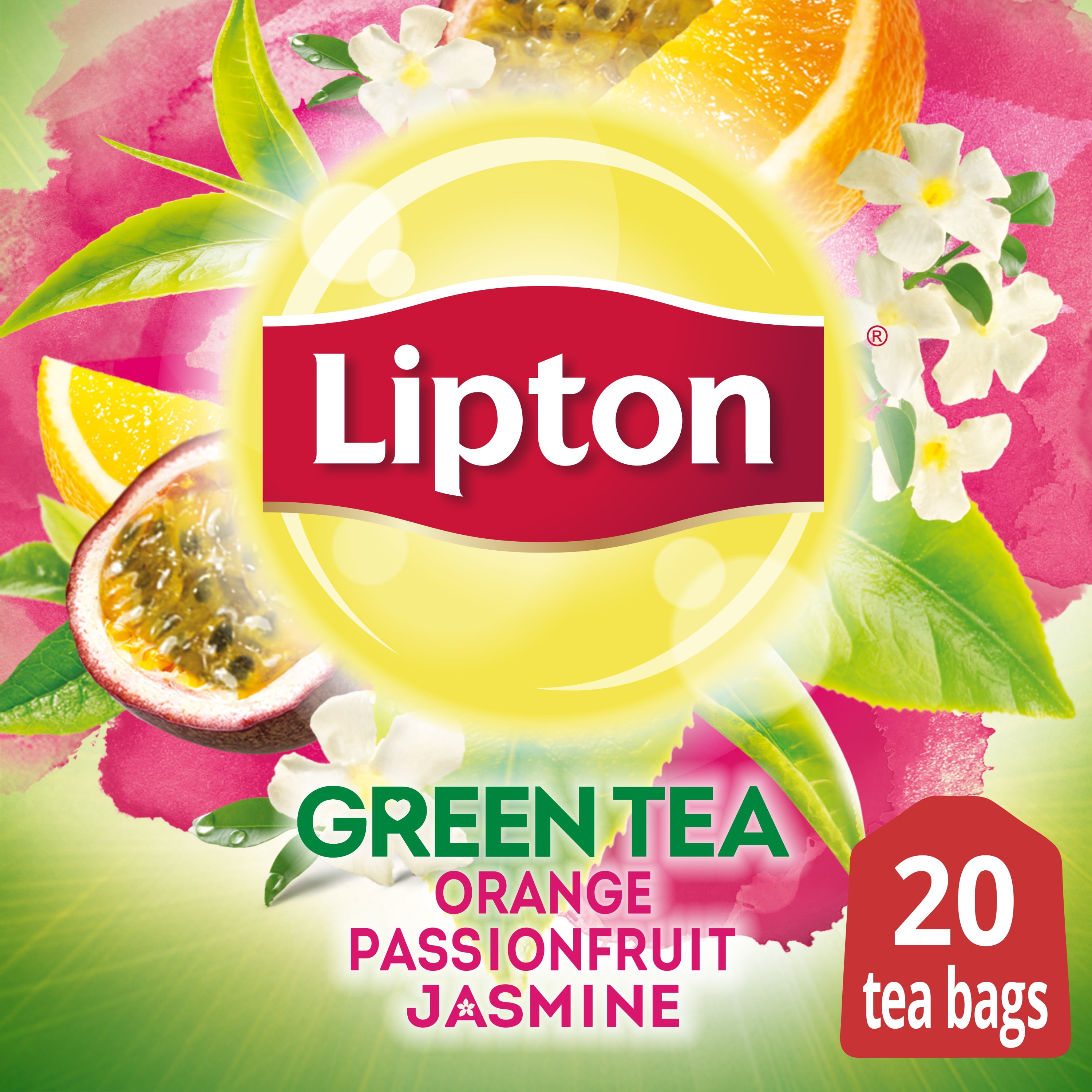 Lipton Green Tea Orange Passionfruit Jasmine, Tea Bags 1.13 oz 20 Count