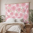 thumbnail image 3 of Pink Roses Large Tapestry for Bedroom Wall Hanging Tapestry, Retro Flower Floral Botanicall Plant Leaf Ceiling Backdrop Tapestries Poster Blanket Wall Decor for Teens Room Living Room Dorm 100" x 59", 3 of 8