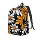 thumbnail image 1 of Disketp Yellow White Daisy Pattern Mochila de Lona Estampada, Mochila Escolar de Viaje Ligera para Estudiantes y Portátil-Small, 1 of 5