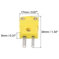 thumbnail image 2 of K Type Thermocouple Wire Connectors Male Plug Adapter High Temperature 220°C(428°F) Yellow, 2 of 6