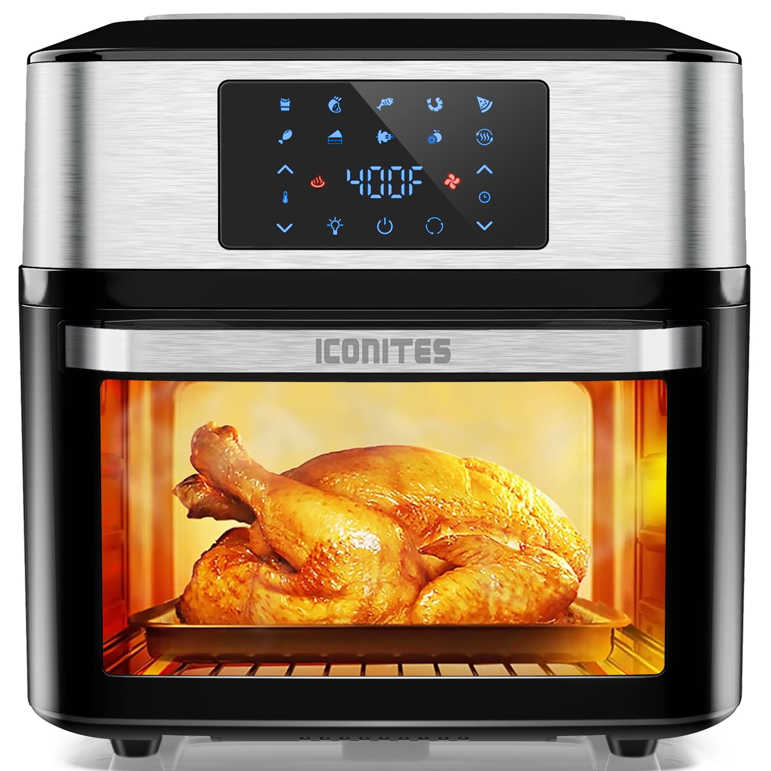 Iconites 20 Quart Air Fryer 10-in-1 Toaster Oven AO1202K with Rotisserie  Black Airfryer on Sale 20 qt - Walmart.com