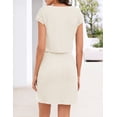 thumbnail image 5 of Merokeety Womens Summer Dresses V Neck Casual T Shirt Mini Dress with Pockets Apricot s, 5 of 5