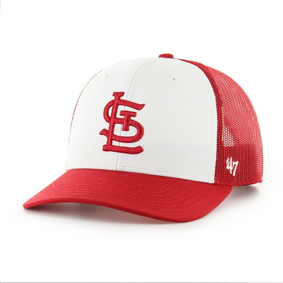 Men's '47 White/Red St. Louis Cardinals Freshman Trucker Adjustable Hat
