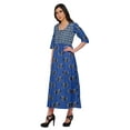 thumbnail image 2 of Moomaya Robes Tuniques pour Femmes Manches 3/4 Imprimées Kurti Tenue d'Été, 2 of 5