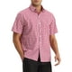 thumbnail image 4 of Camisas de vestir de cuadros INSPIRE CHIC para hombres, de manga corta, talla 2XL, color rojo, 4 of 6