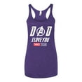 thumbnail image 2 of Wild Bobby, Dad I Love You 3000 Endgame Superhero Gift Idea, Father's Day, Women Tri-Blend Racerback Tank Top, Purple Rush, Medium, 2 of 4