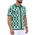 thumbnail image 4 of Men's Argyle Polo Shirt Casual Short Sleeve Plaid Knitted Shirts 2XL Green, 4 of 6