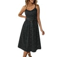thumbnail image 1 of MAWCLOS Robe d'Été de Plage pour Femme à Col Rond Longue Robe à Imprimé Floral Robes Maxi Décontractées Caftan Sans Manches Noir P, 1 of 5