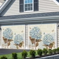 thumbnail image 3 of Blue Hydrangea Garage Door Cover Banner 7 x 8 FT,Spring Floral Leaves Butterfly Vintage Beige Garage Door Curtains Backdrop with Grommets for Indoor Outdoor Wall Party Porch Yard Decor Background, 3 of 9
