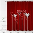 thumbnail image 3 of Red Heart Shower Curtain Valentine''s Day Love Heart Diamond Bow Romantic Theme Valentines Couple Sweet Wedding Modern Fashion Bathroom Curtains with Hooks, 3 of 6