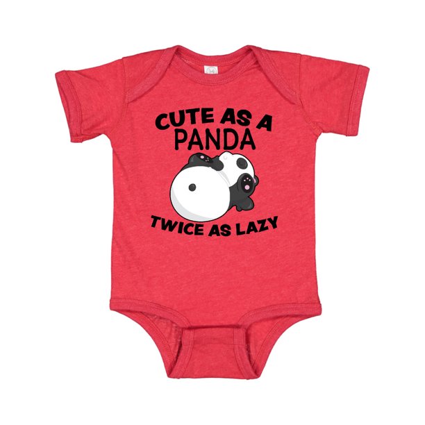 Inktastic Cute As A Panda Twice As Lazy With Cute Sleeping Panda Infant Creeper Unisex Retro Heather Red 6 Months Walmart Com Walmart Com