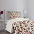 thumbnail image 3 of Ambesonne Colorful Quilted Bedspread Set 2 Pcs, Modern Swirls Leaves, Twin Size, Multicolor, 3 of 5