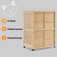 thumbnail image 7 of MCombo Luxury Wood Cat House with Scratching Post, Wooden Indoor Cat Enclosure with Wheels CT27 (35.43”x23.62”x48.43”), 7 of 7