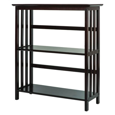 Mission Style Wall - Mission Style 3-Shelf Bookcase-Espresso