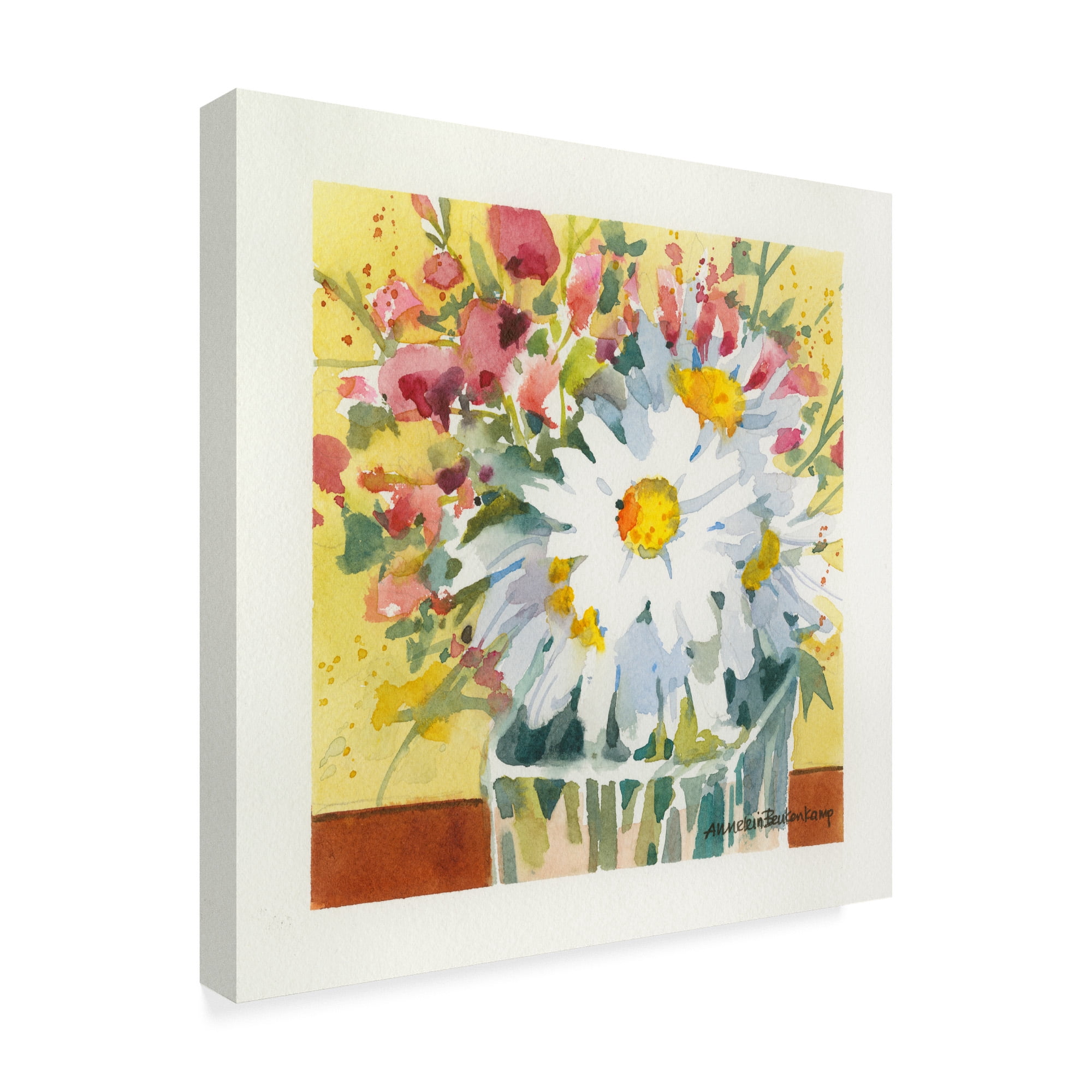 Trademark Fine Art 'Fresh Pink White' Canvas Art by Annelein Beukenkamp