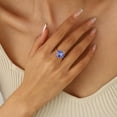 thumbnail image 4 of Juwaliy Women Heart Ring 925 Sterling Silver Cat Butterfly December Birthstone Tanzanite Blue Solitaire Ring Jewelry Mom Cat Lover Christmas Birthday Gift, 4 of 10