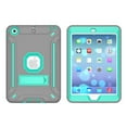 thumbnail image 3 of Dteck iPad Mini Case (no built-in screen protector), iPad Mini 2 Case, iPad Mini 3 Case, iPad mini Retina Case, Three Layer Heavy Duty Shockproof Protective Case with Kickstand, Gray/Mint, 3 of 6