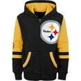 thumbnail image 2 of Preschool Black Pittsburgh Steelers Stadium Color Block Full-Zip Hoodie, 2 of 3