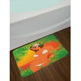 thumbnail image 2 of Pin up Girl Bath Mat, Sunset Scene in Tropical Island Girl in White Bikini with a Lilly on Her Hair, Plush Bathroom Decor Mat with Non Slip Backing, 29.5" X 17.5", Multicolor, by Ambesonne, 2 of 2