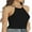 Black, variant on Women's Halter Neck Tie Tops Knit Tank Tops Sleeveless Vest Shirts