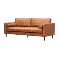thumbnail image 2 of Crafters and Weavers Alamo Contemporary Italian Leather Sofa in Light Brown, 2 of 9