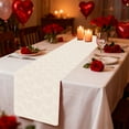 thumbnail image 5 of Valentine's Day Table Runners Heart Pattern Table Decorations for Kitchen Dinning, Indoor Outdoor Dinner Party Decor (White), 5 of 6