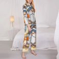 thumbnail image 4 of Bingfone Womens Pajama Sets Hello Summer Cute Gnome Print,Long Sleeve Loungewear Pajamas Set-Small, 4 of 9