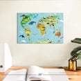 thumbnail image 3 of Elephant Stock Domestic Animals World Map Wall Art - Horizontal Canvas Wall Art - Living Room Wall Decor - Map Canvas - Beige And Gold Decor - 12" x 8", 3 of 8