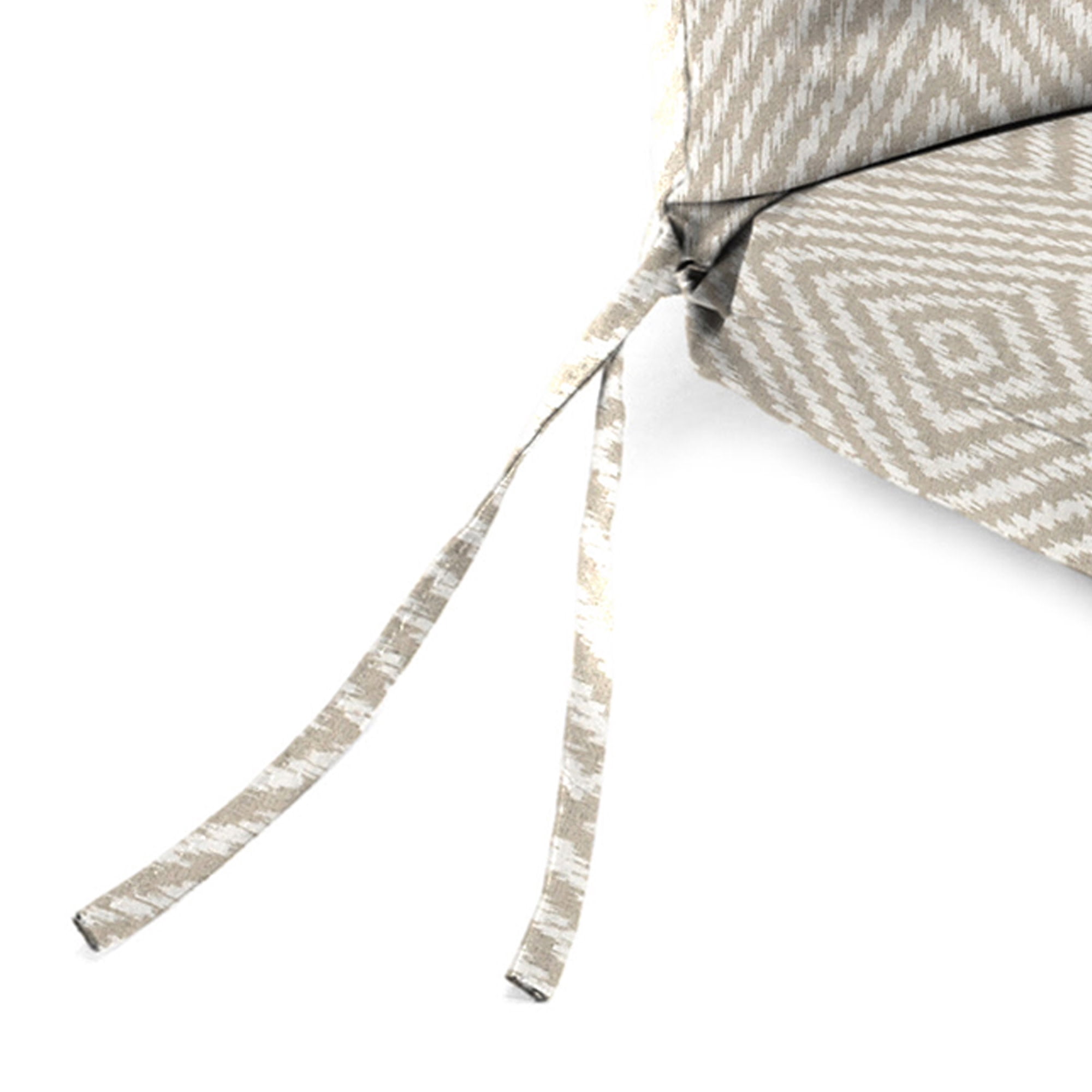 Jordan Manufacturing 44" x 21" Encore Birch Taupe Diamond Rectangular Outdoor Chair Cushion with Ties and Hanger Loop (2 Pack)