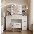 thumbnail image 1 of Coiffeuse Moderne de 56 Pouces avec Miroir Éclairé et Station de Recharge, 1 of 2