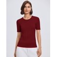 thumbnail image 4 of Elegante vestido casual tipo suéter Micoson de viscosa rojo vino para mujer, 4 of 5