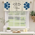 thumbnail image 3 of Cats Pawprints Valances for Windows, Decorative Rod Pocket Window Valance Curtains, Yellow Black Buffalo Plaid Simple Beige Short Curtain Drapes for Kitchen/Living Room, 2 Panels, 60" W x 18" L, 3 of 8