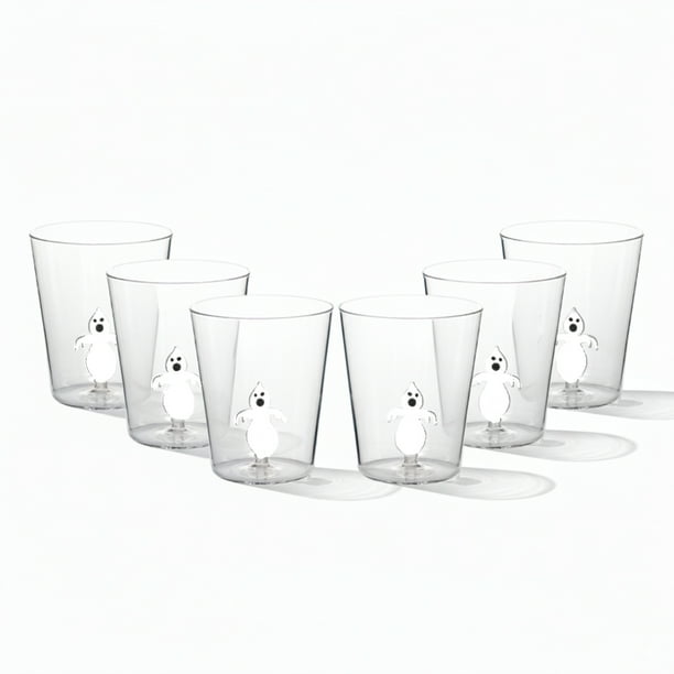 Set de 6 Vasos de Cristal con Figura Interior de Fantasma 400 ml Ideen