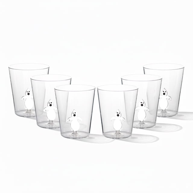Set de 6 Vasos de Cristal con Figura Interior de Fantasma 400 ml Ideen
