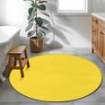 thumbnail image 4 of Lemon Yellow Round Rugs 3ft, Farmhouse Solid Yellow Color Modern Art Non Slip Washable Rug Runner, Low Pile Indoor Floor Carpet Mat Bathroom Rugs for Living Room, Bedroom, Kids Room, 4 of 9