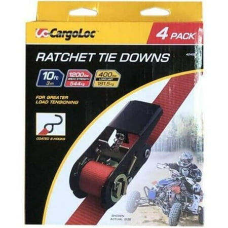 

10 ft. 1200 lbs Color Box Racheting Tie Down S-Hooks - 4 Piece