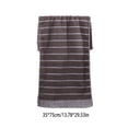 thumbnail image 3 of Cotton Face Towel Hand Towel Set, 35 x 75 cm, Soft Absorbent Terry Cloth, Solid Color Checkered Design, White/Brown/Blue, 1-Pack, 3 of 6