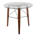 thumbnail image 2 of Lumisource Trilogy Contemporary Round Dinette Table in Walnut Wood and Clear Glass, 2 of 6