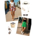 thumbnail image 6 of Anygrew Women's Shorts Wide Leg Shorts for Women with Pockets Womens High Waist Shorts Bowknot Tie Waist, 6 of 7