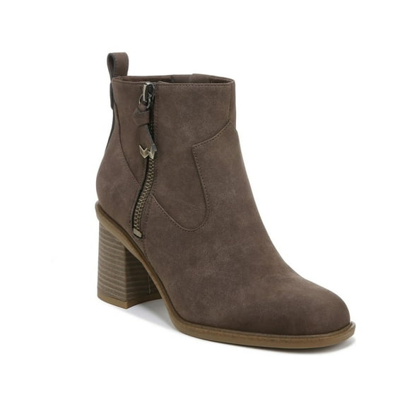 Dr. Scholl's Shoes Womens Rodeo Faux Suede Stacked Heel Ankle Boots