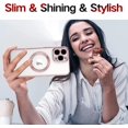 thumbnail image 6 of Magnetic Clear Case for iPhone 14 Pro Max 6.7 Inch 2022, Electroplated Magnetic Clear Slim Case for Women and Men [Military Drop Protection] Tempered Screen Protector(Pink), 6 of 11
