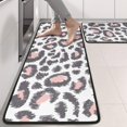 thumbnail image 2 of Kitchen Rugs Sets Of 2,White and Pink Of Leopard Print Anti Fatigue Kitchen Mat Rugs Non Slip Washable,Decorative Kitchen Floor Mats for Kitchen,Sink,Laundry,17"x47"+17"x47", 2 of 5