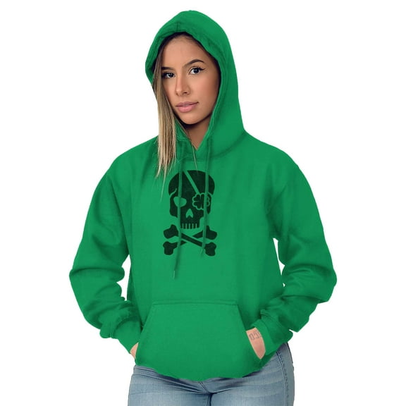 Irish Skull Crossbones St Pattys Day Hoodie Sweatshirt Women Men Brisco Brands S