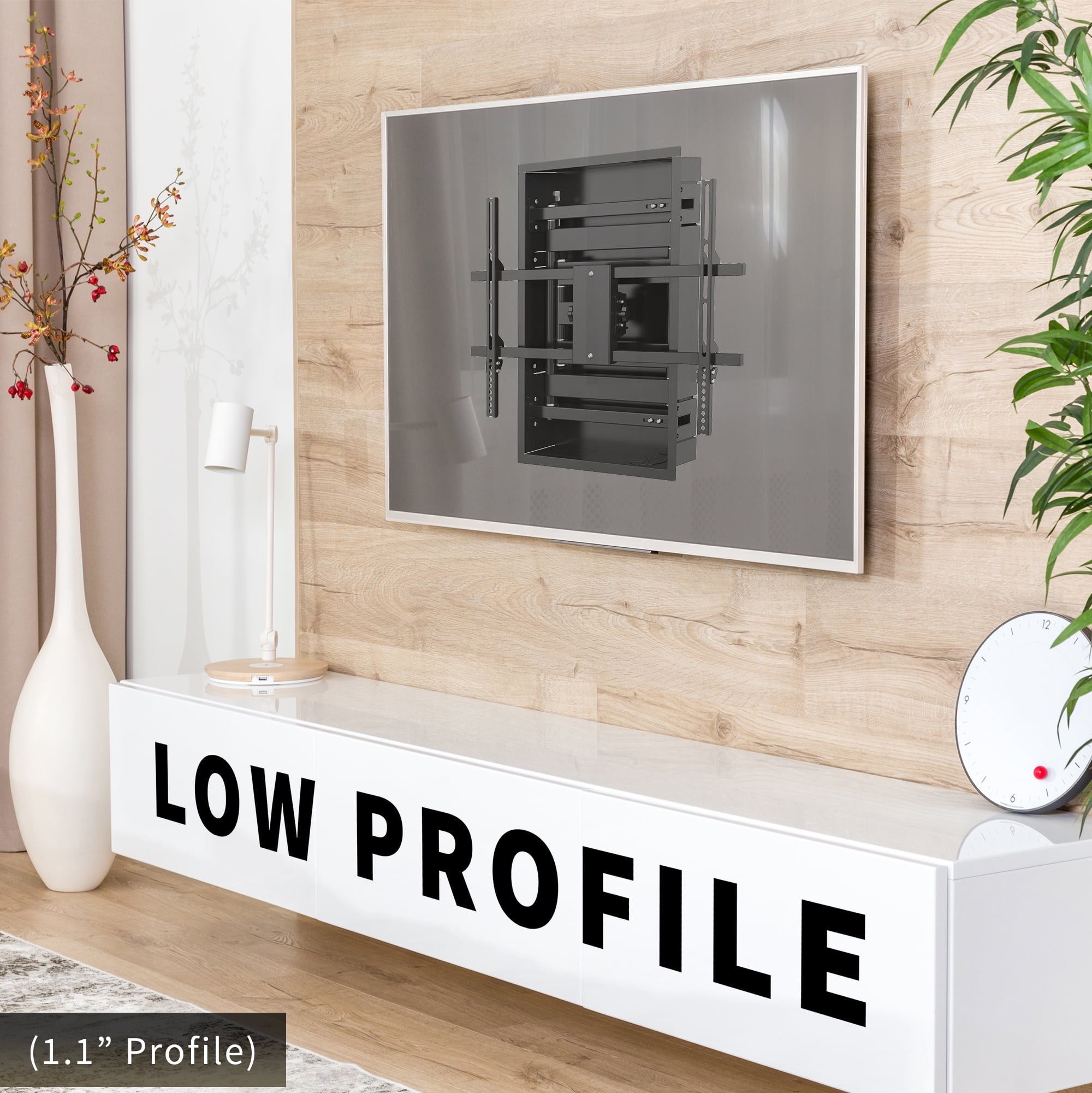 VIVO Recessed In-Wall TV Mount for up to 75" LED LCD Screens, Ultra Low Profile