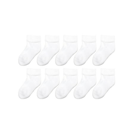 Garanimals White Low-Cut Socks, 10-Pack (Baby Boys & Girls,