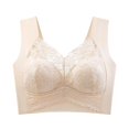 thumbnail image 5 of Lace Bralettes for Women High Support Backless Seamless Bra Wireless Push Up Rosy Lift Bras Posture Correcting Bra Ice Silk No Underwire Bras Full Coverage Lifting & Shaping Bras for Women Beige 38, 5 of 6