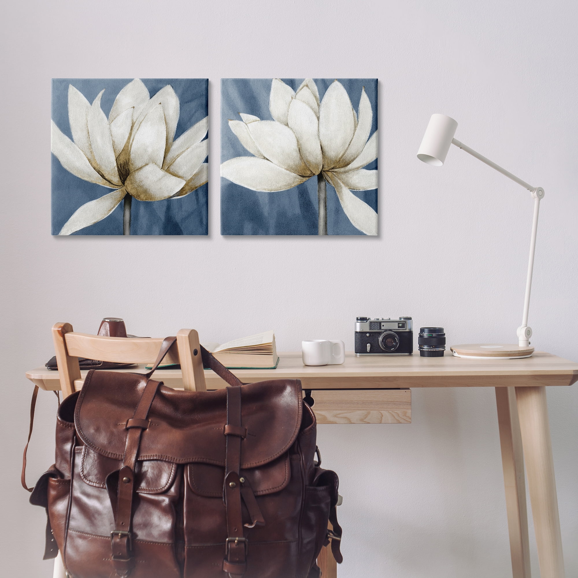 Stupell Industries Traditional Floral Falling Petals Plants & Flowers Painting Wrapped Canvas Art Print Wall Art, 17 x 17, Set of 2